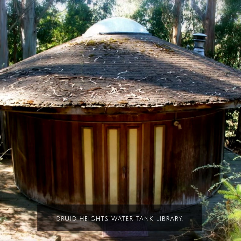 Alan Watts' Water Tank Library in Druid Heights, CA.